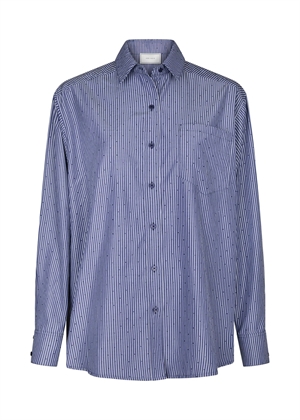 Dalma B stripe stone skjorte Midnight Blue Neo Noir 